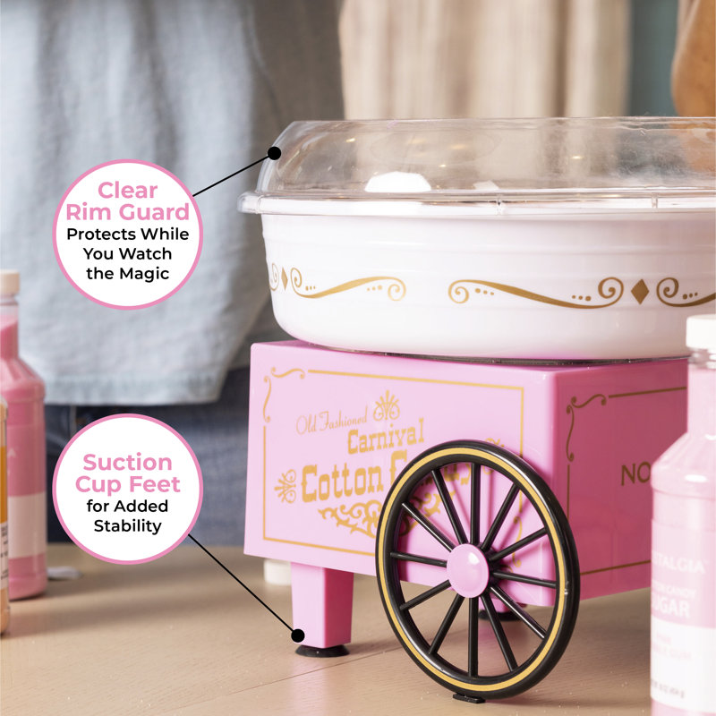 Nostalgia Retro Countertop Cotton Candy Machine, Includes 2